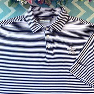 Columbia Golf Black and White Striped Polo Shirt